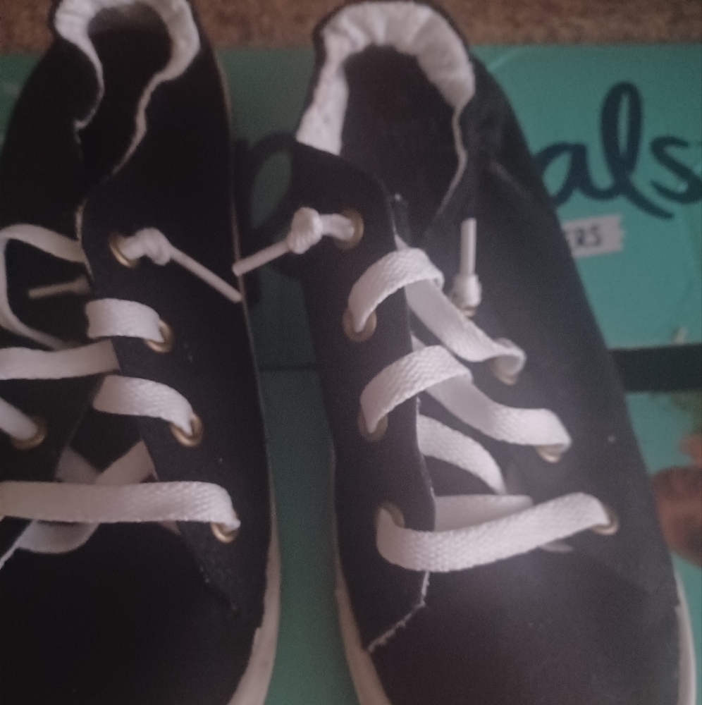 Black Kids Shoes with White Laces